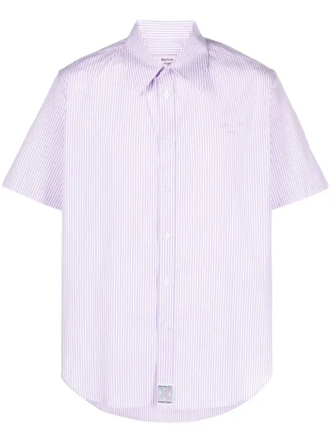 Martine Rose logo-embroidered striped shirt