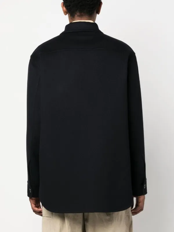 VIP価格【Jil Sander】軽量カシミアシャツジャケット Jil Sander カシミア シャツジャケット | ブルー | FARFETCH JP