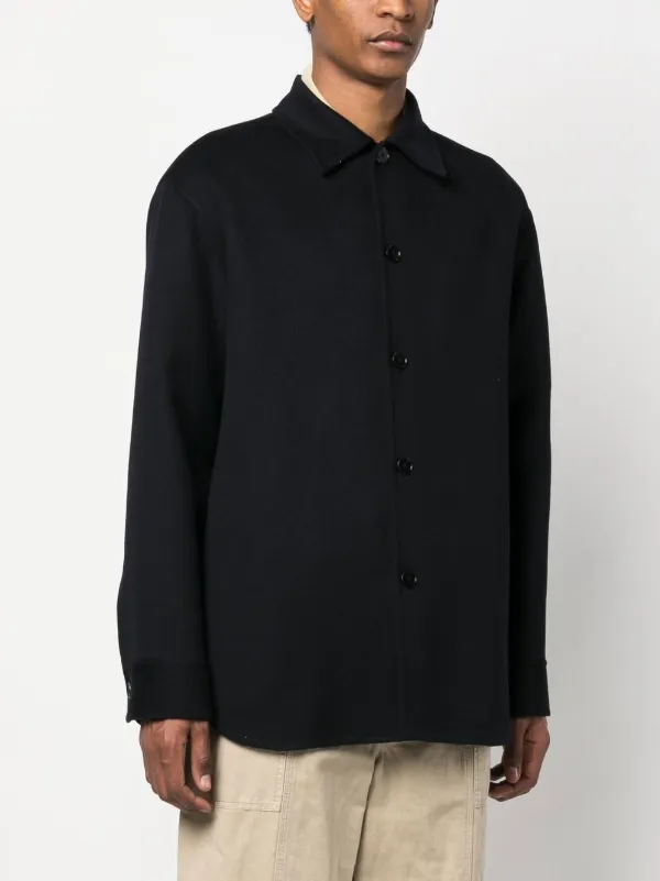 VIP価格【Jil Sander】軽量カシミアシャツジャケット Jil Sander カシミア シャツジャケット | ブルー | FARFETCH JP