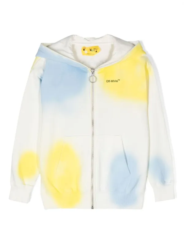 Off-White Kids graphic-print zip-up Hoodie Neutrals FARFETCH TR