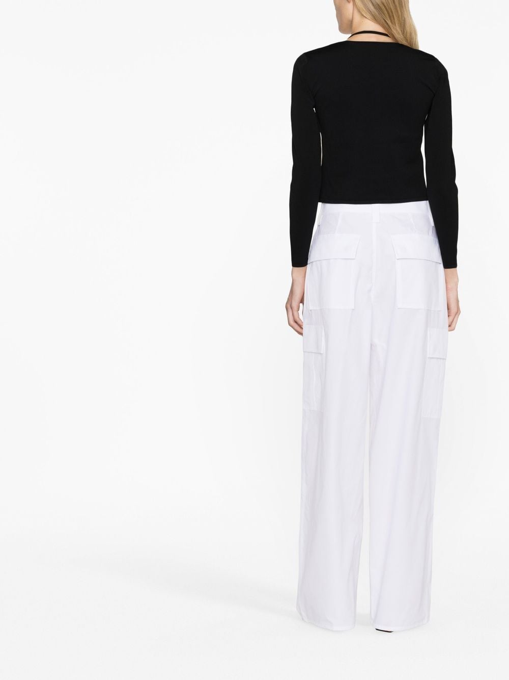 Shop Alexander Wang High-waisted Cotton Cargo Pants In White