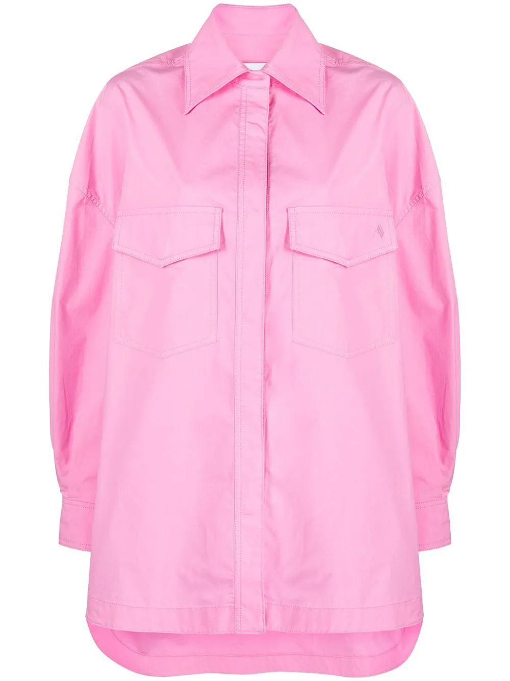 Attico Cotton Canvas Overshirt Jacket In Pink