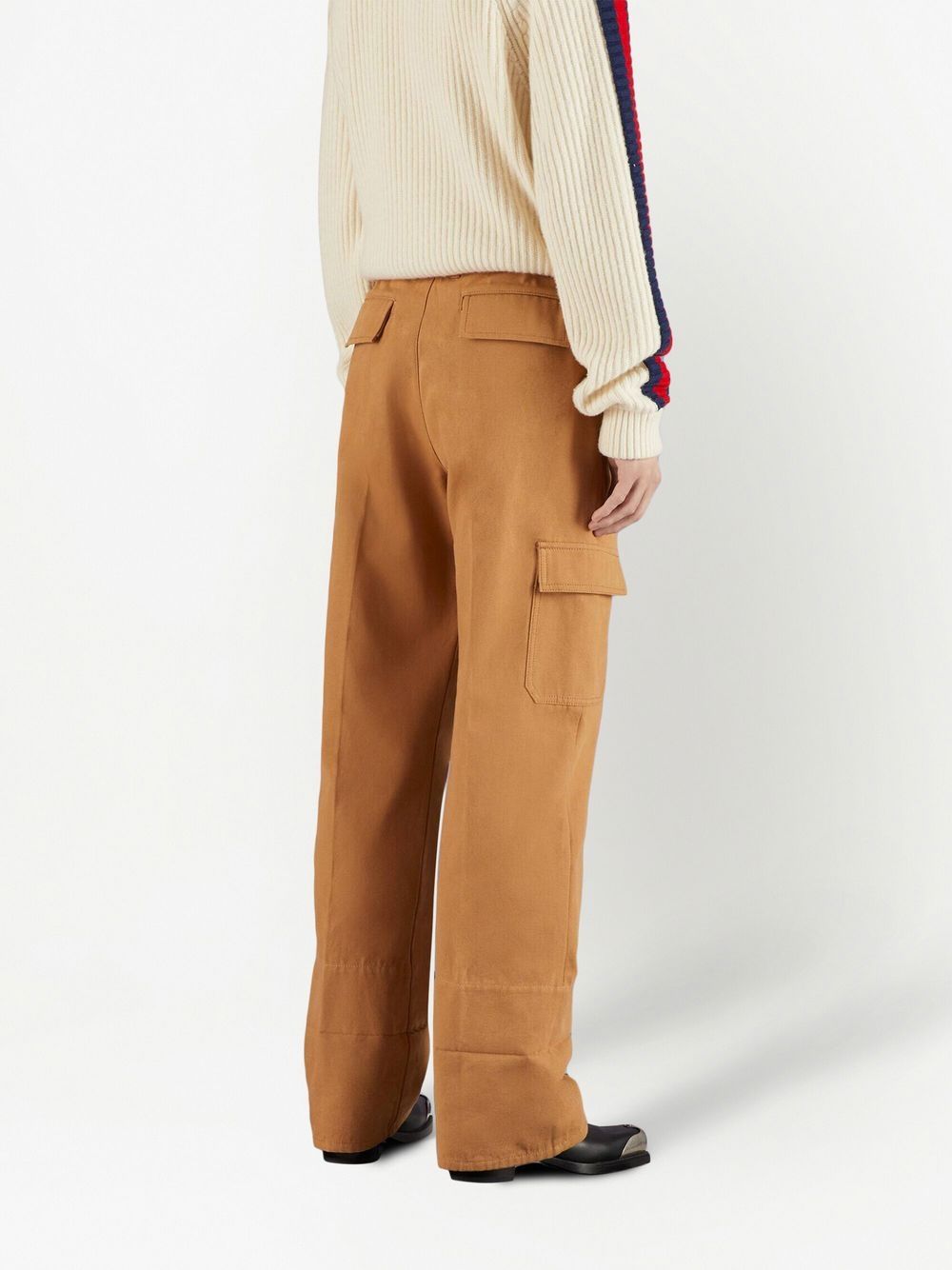 Shop Gucci Turn-up Hem Cargo Pants In Brown