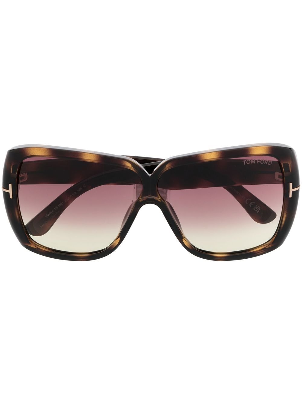Tom Ford Oversized-sonnenbrille In Schildpattoptik In Brown