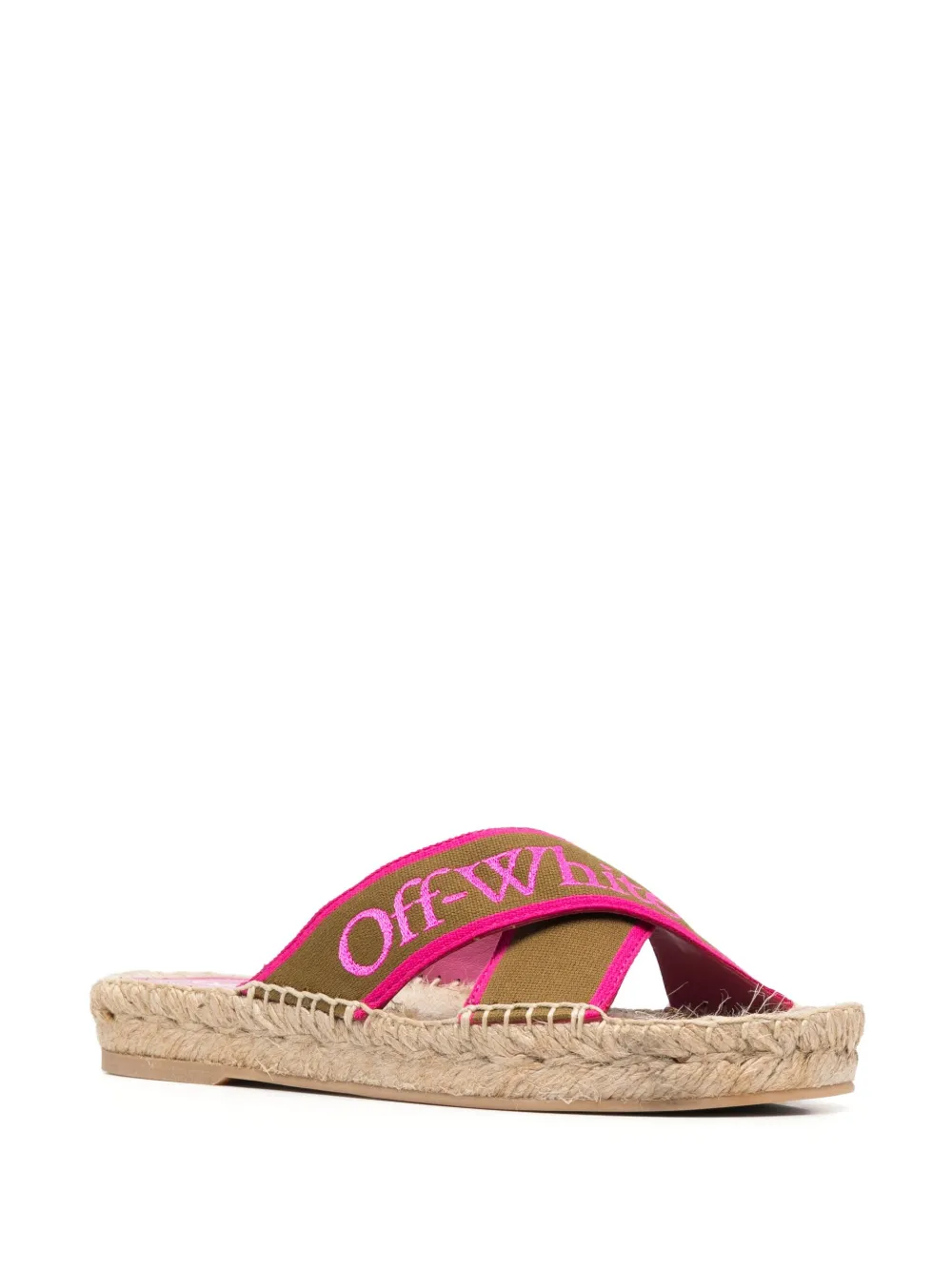 Off-White Sandalen met logoband - Groen