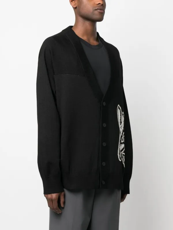 Y-3 logo-intarsia Knitted Cardigan - Farfetch