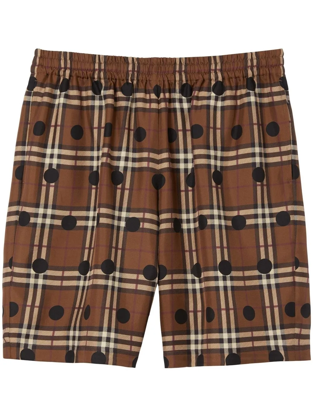 Burberry Polka Dot Vintage Check Print Swim Shorts In Birch Brown