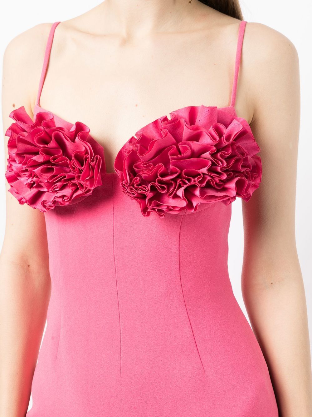 Shop Rachel Gilbert Margot Ruffle-detail Gown In Pink