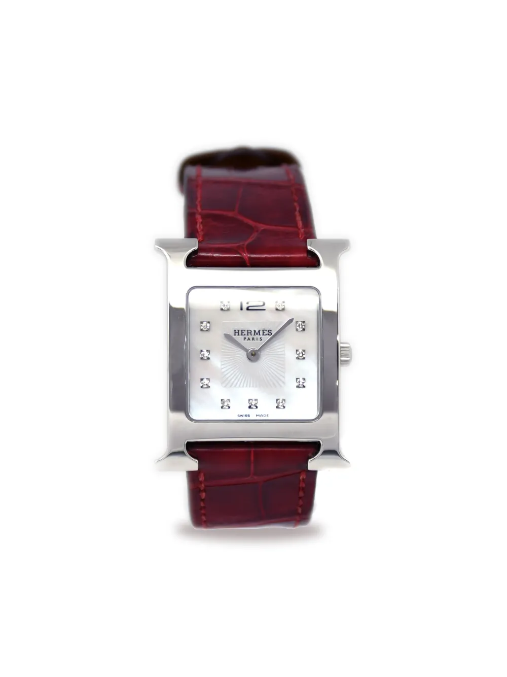 Hermès Pre-Owned 2017 プレオウンド Hウォッチ 34mm - レッド Hermès Pre-Owned 2017 プレオウンド Hウォッチ 34mm - レッド