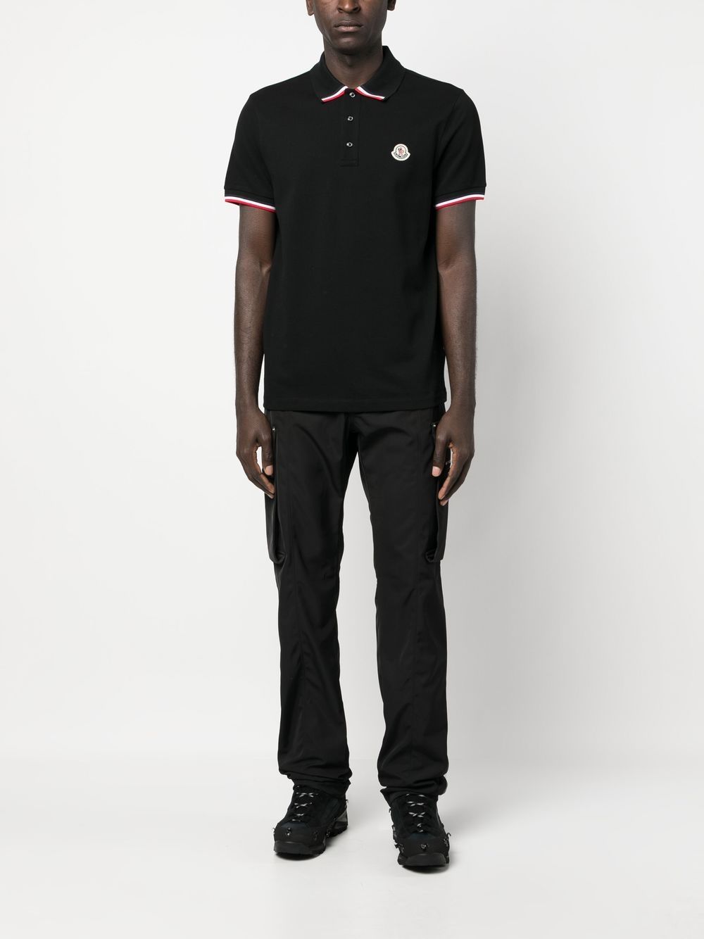 Moncler Poloshirt met logopatch - Zwart