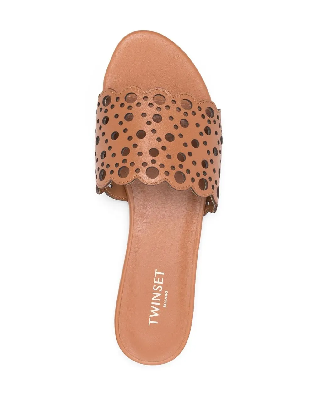 Twinset Slip-on Flat Sandals In Brown