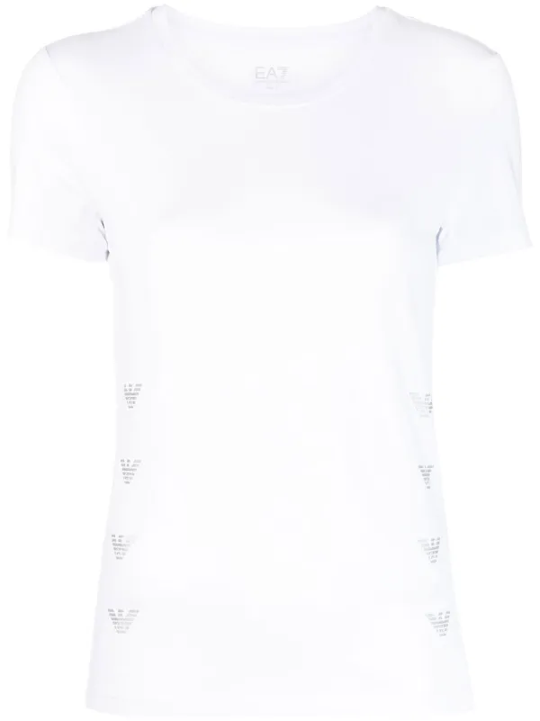 Ea7 Emporio Armani Solid cotton-modal t-shirt White FARFETCH PH