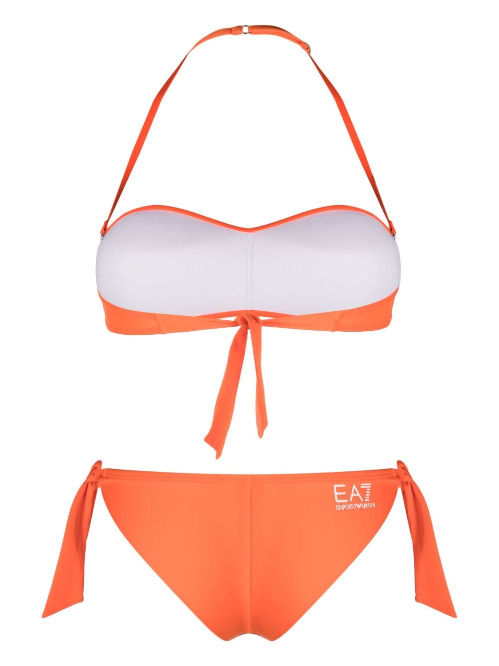 Ea7 Emporio Armani logo-print halterneck bikini set - Oranje