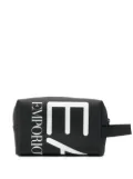 Ea7 Emporio Armani logo-print wash bag - Black