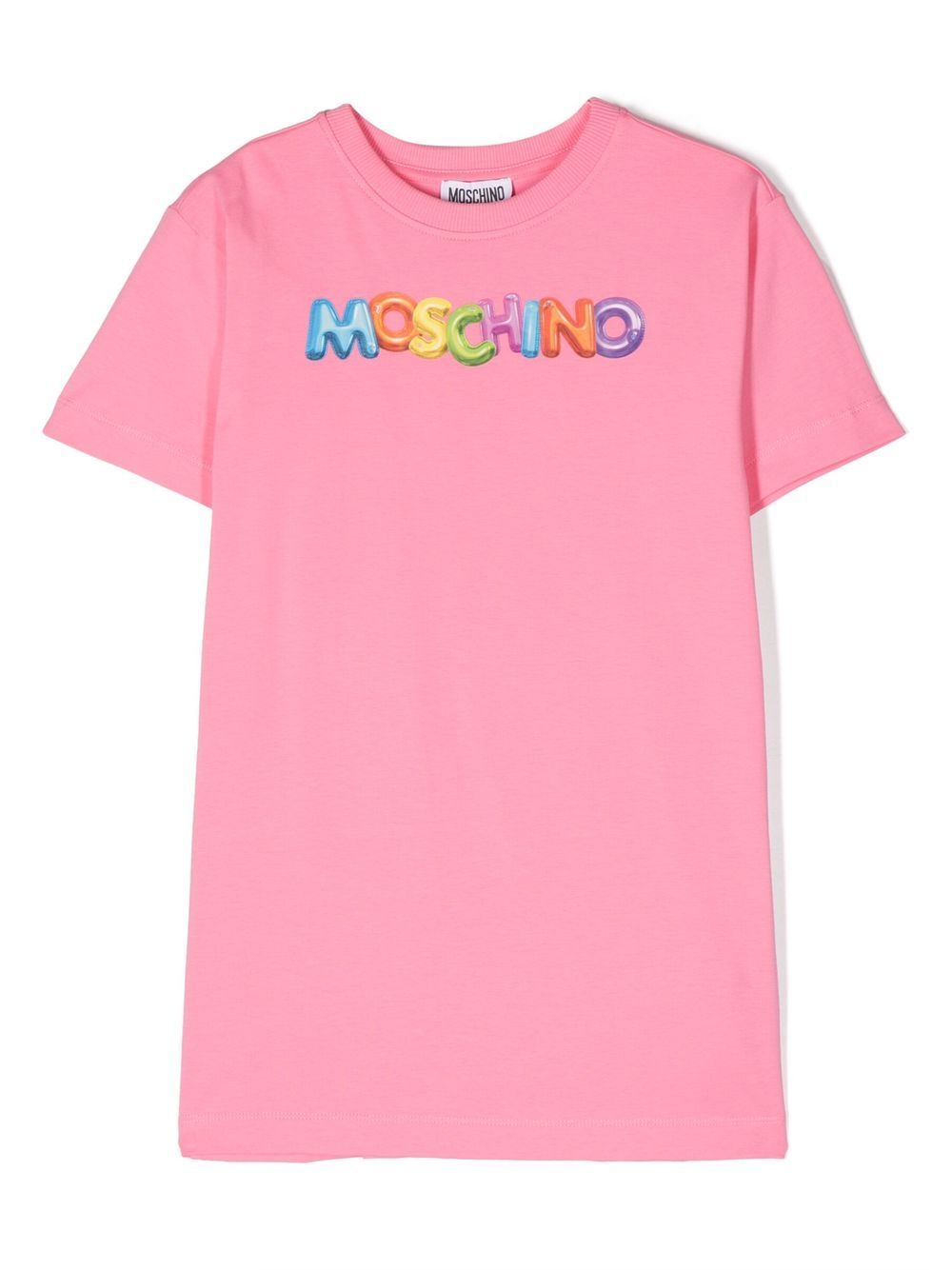 Moschino Kids' Logo-print Cotton T-shirt In Dark Pink