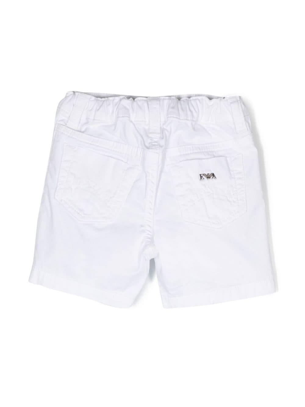 Shop Emporio Armani Logo-detail Denim Shorts In White