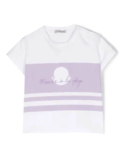 Moncler Enfant - embroidered-logo striped T-shirt