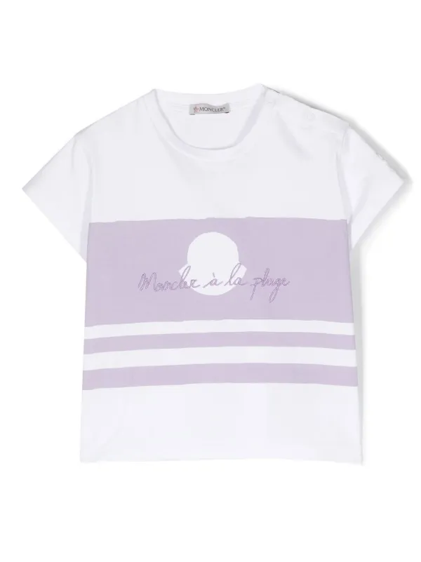 Moncler Enfant ストライプ Tシャツ | ホワイト | FARFETCH JP