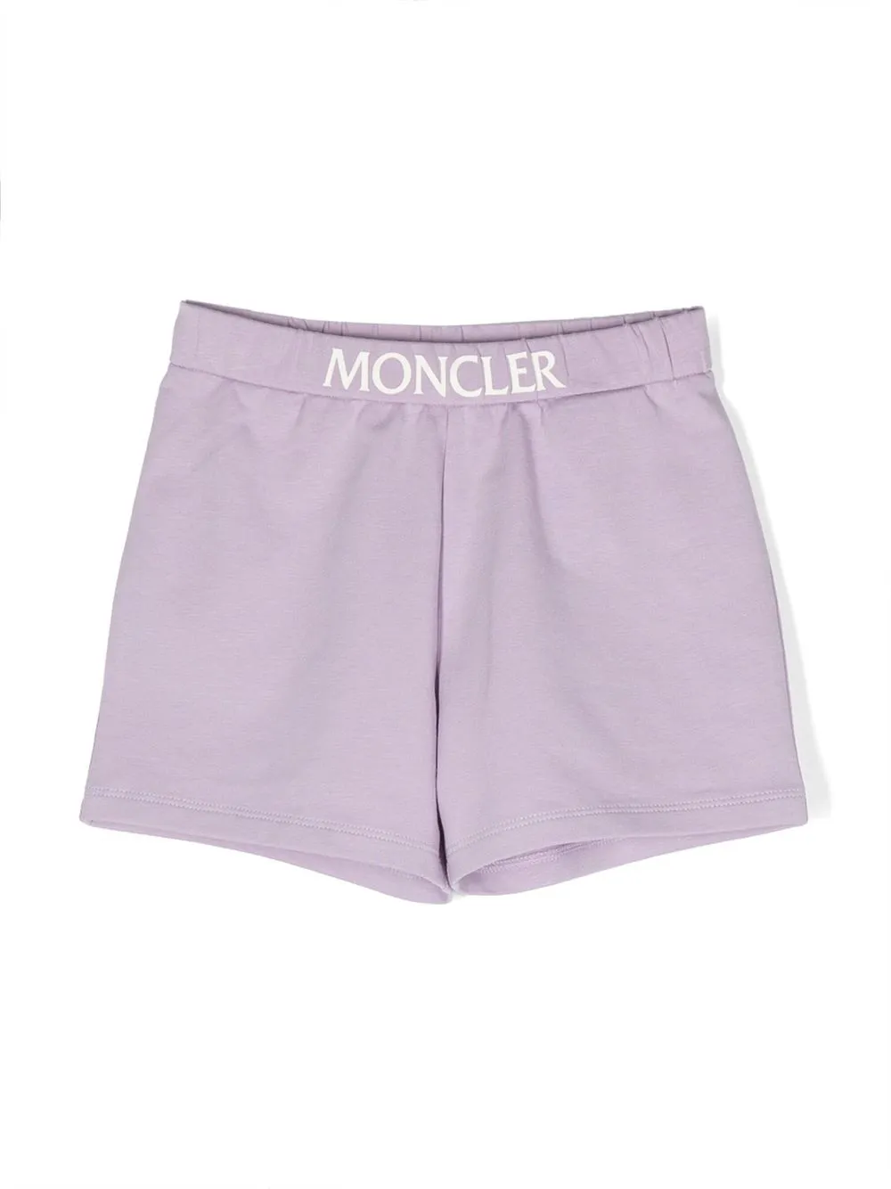 moncler enfant short à taille logo - violet