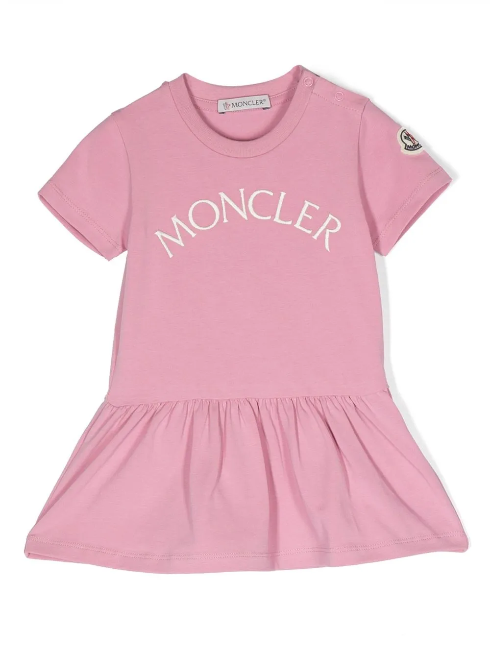 

Moncler Enfant logo-embroidered short-sleeve dress - Pink