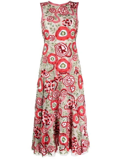 Rachel Gilbert vestido con bordado floral