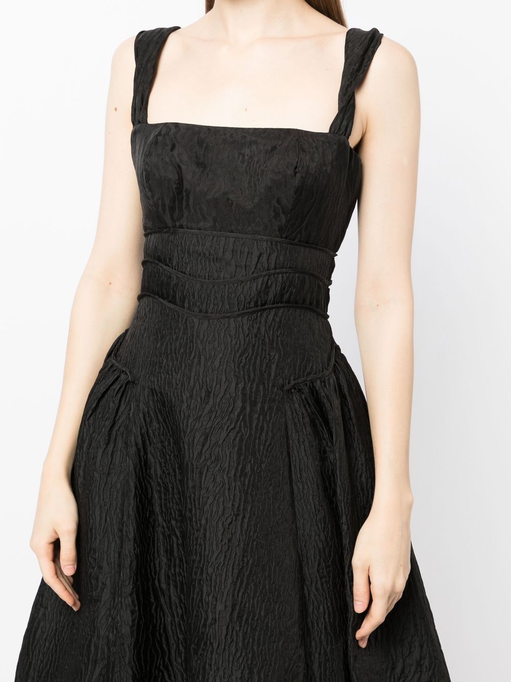 Shop Rachel Gilbert Sleeveless Flared Dress In Black