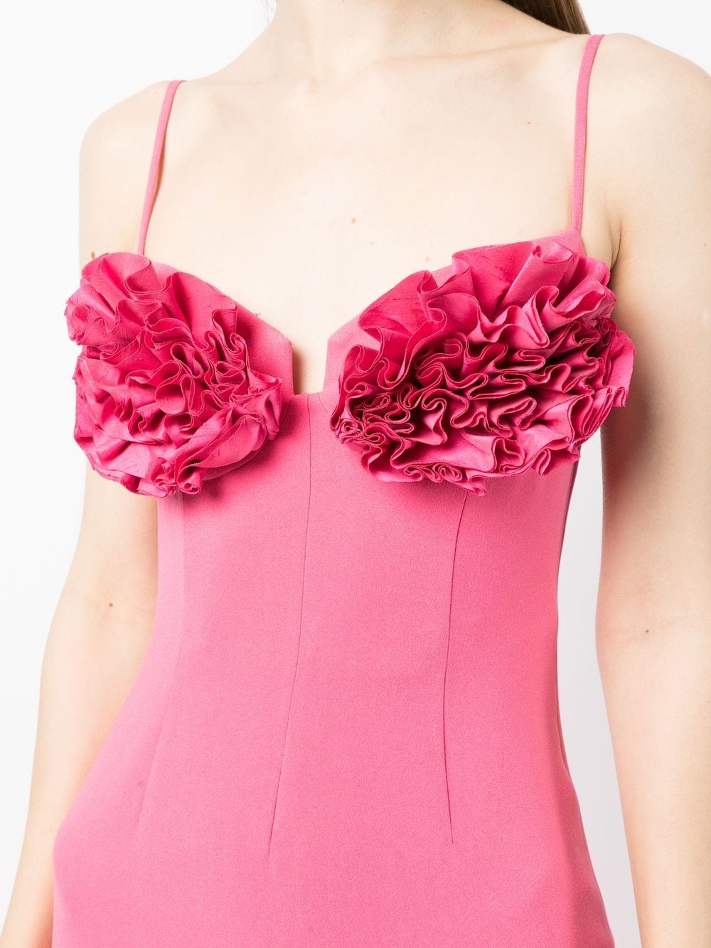 Shop Rachel Gilbert Ruffle-detail Sleeveless Midi Dress In Pink