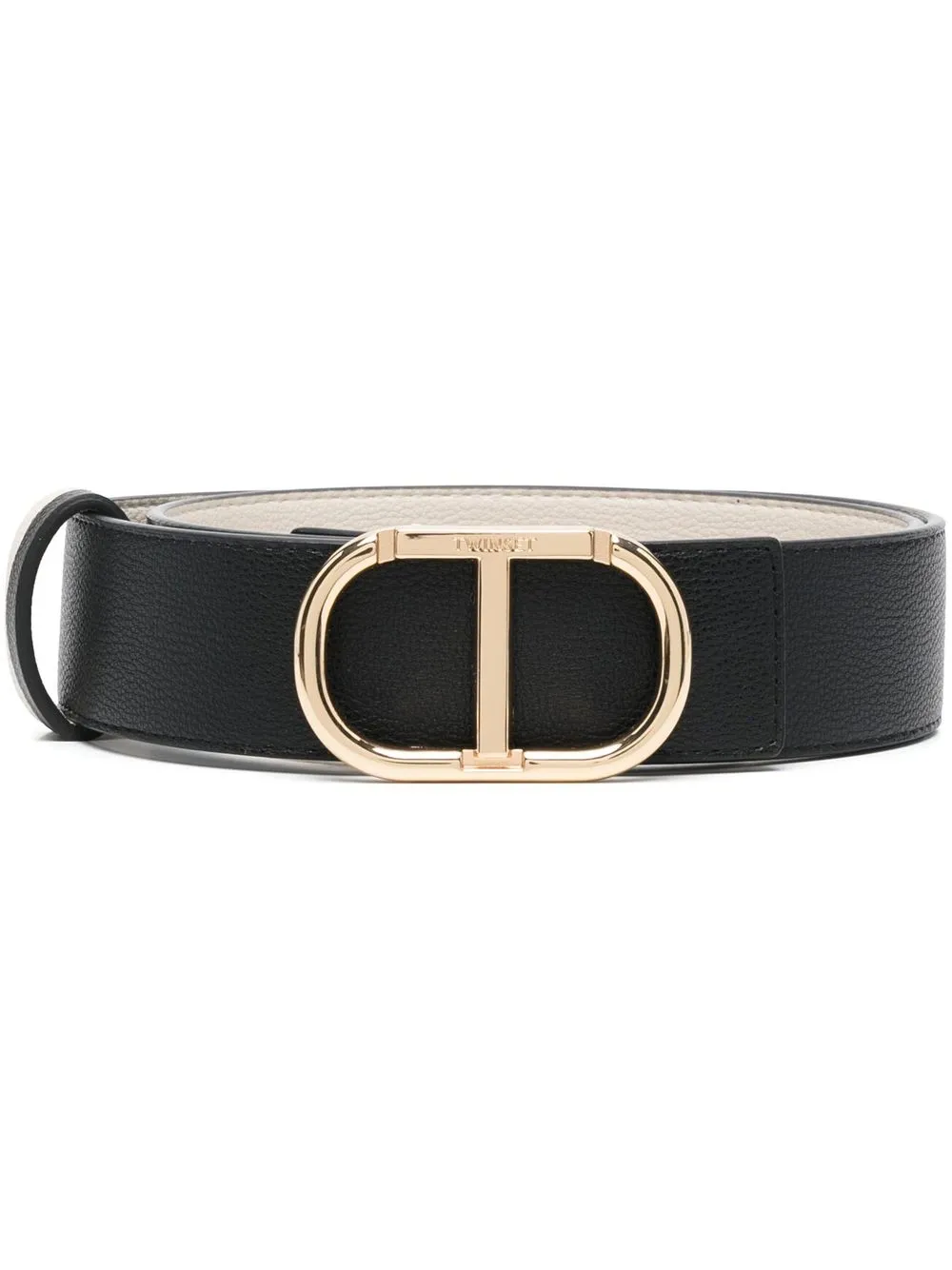 

TWINSET logo-buckle reversible belt - Negro