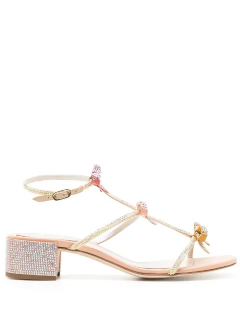 René Caovilla bow crystal embellished sandals