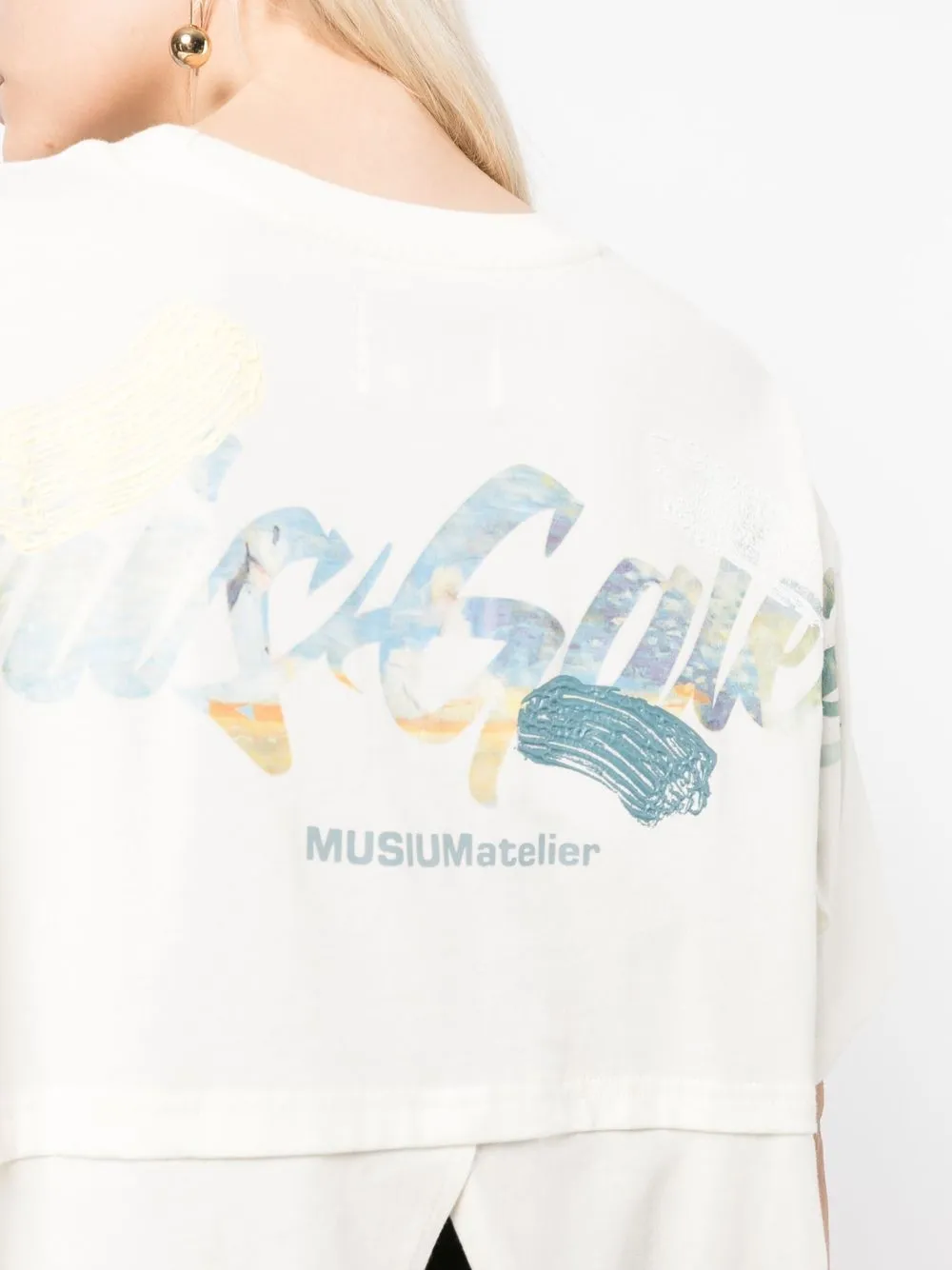 Shop Musium Div. Graphic-print Long T-shirt In Weiss