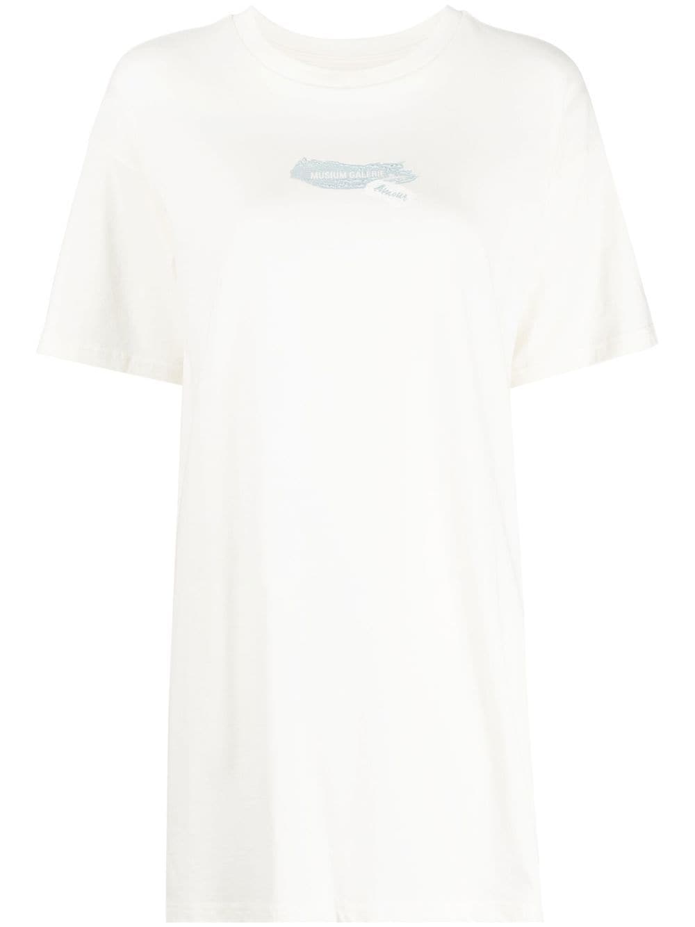 Musium Div. Graphic-print Long T-shirt In Weiss