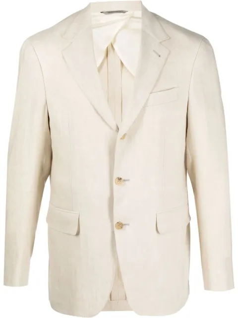 Canali single-breasted wool-linen blazer