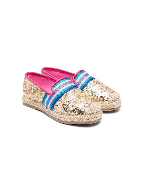 Marc Jacobs Kids sequined gold espadrilles