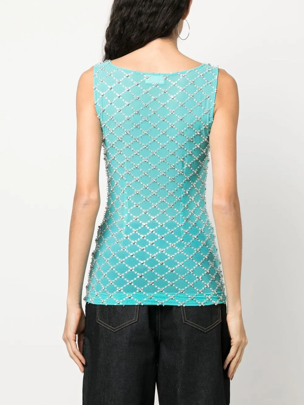 P.a.r.o.s.h Crystal-embellished Vest Top In Grün