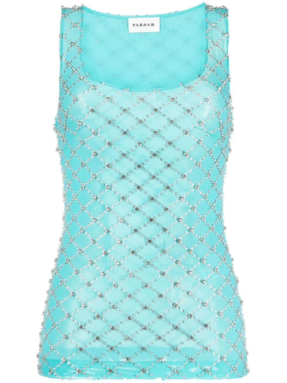 P.A.R.O.S.H. Glaced crystal-embellished tank top | Green | Image 1