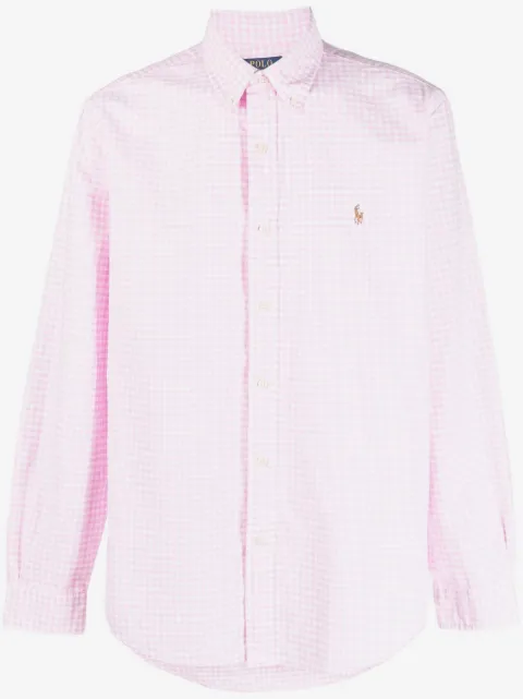 Polo Ralph Lauren camisa con logo bordado y cuadros estampados
