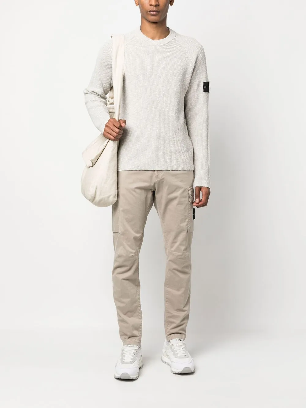 Stone Island Shadow Project Ribgebreide trui - Beige