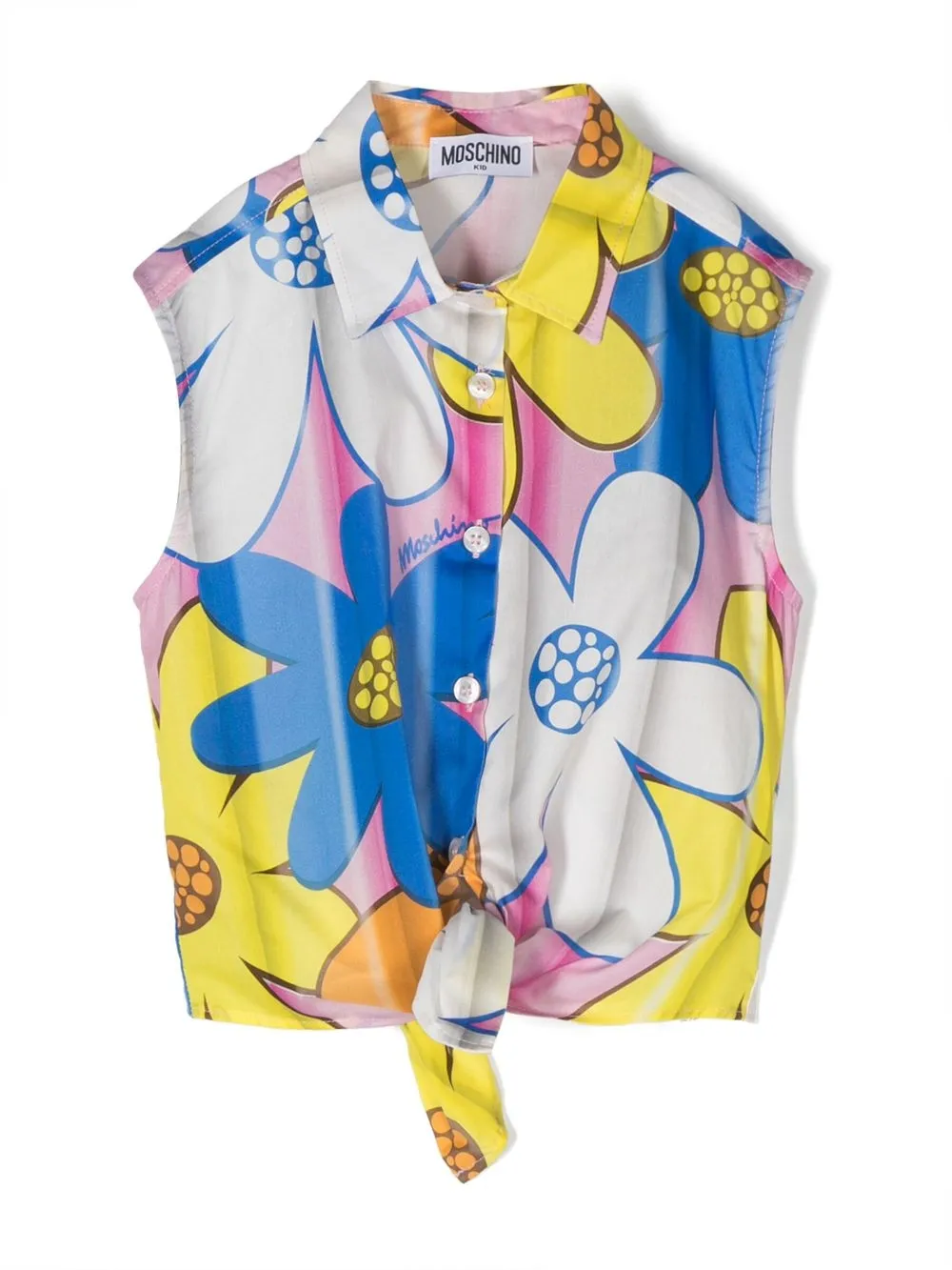 

Moschino Kids floral-print sleeveless shirt - Pink