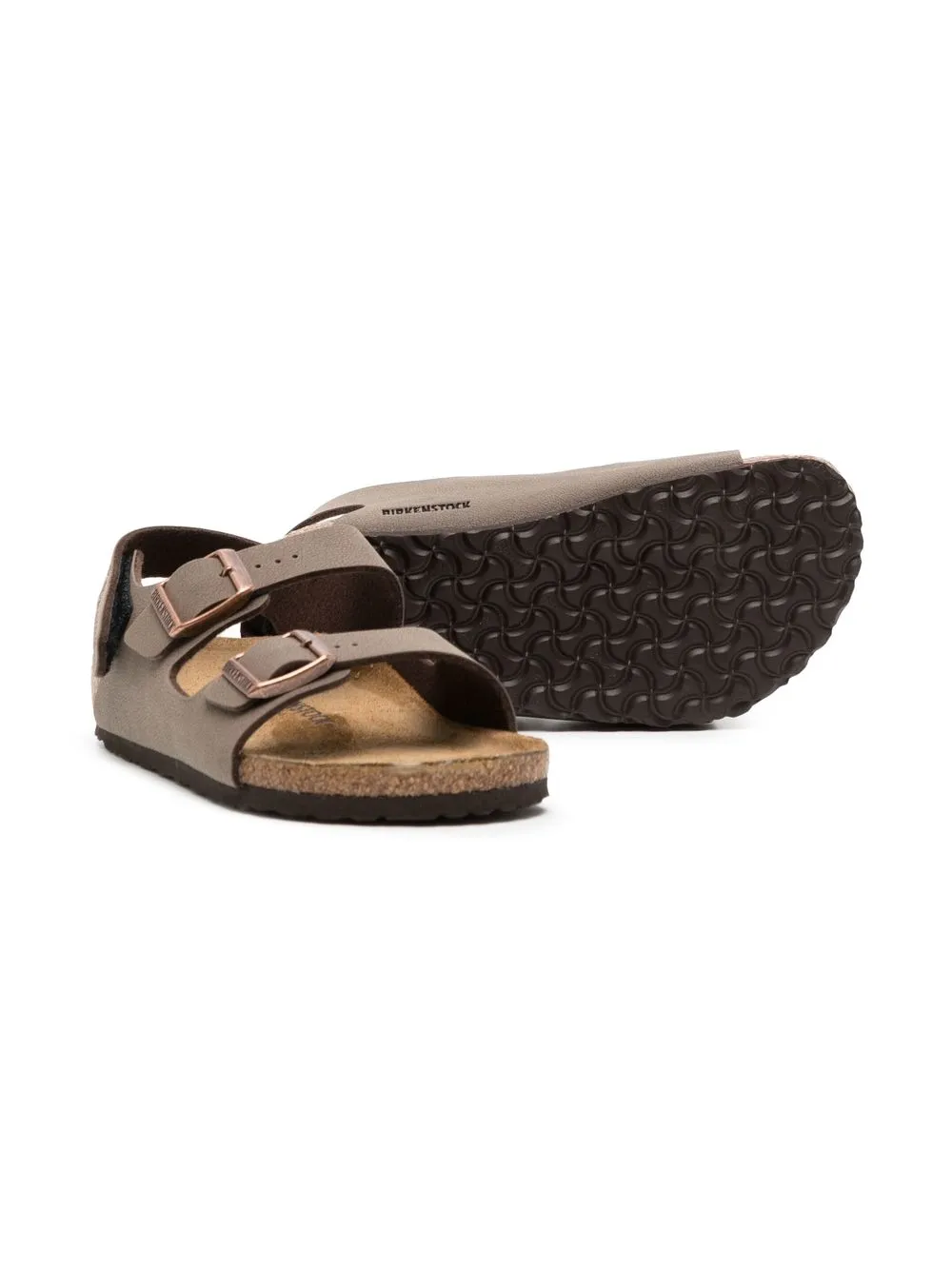 Shop Birkenstock Leather Flat Sandals In Brown