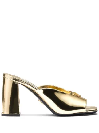 Prada metallic mules discount
