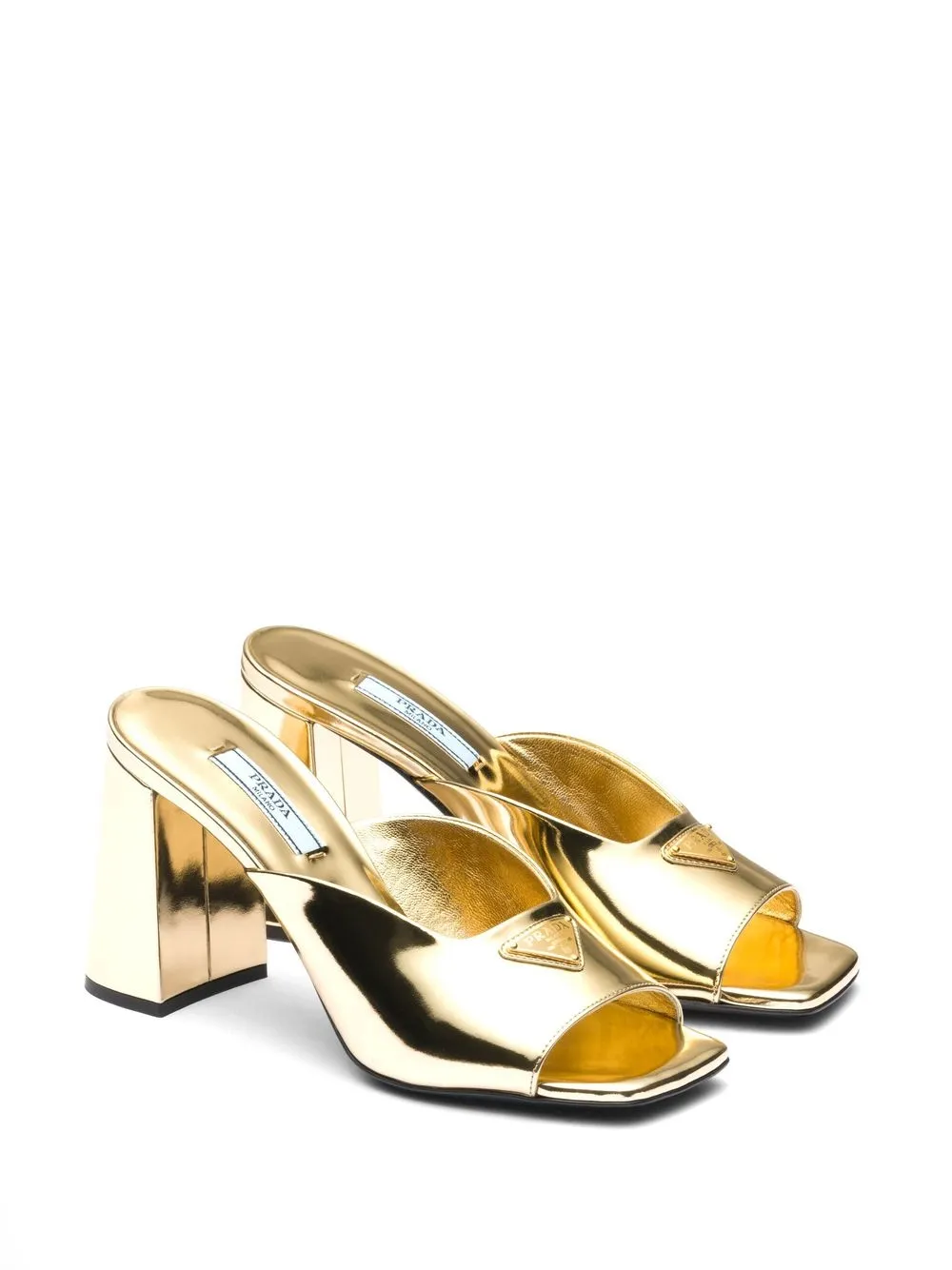 Prada Metallic muiltjes - Goud