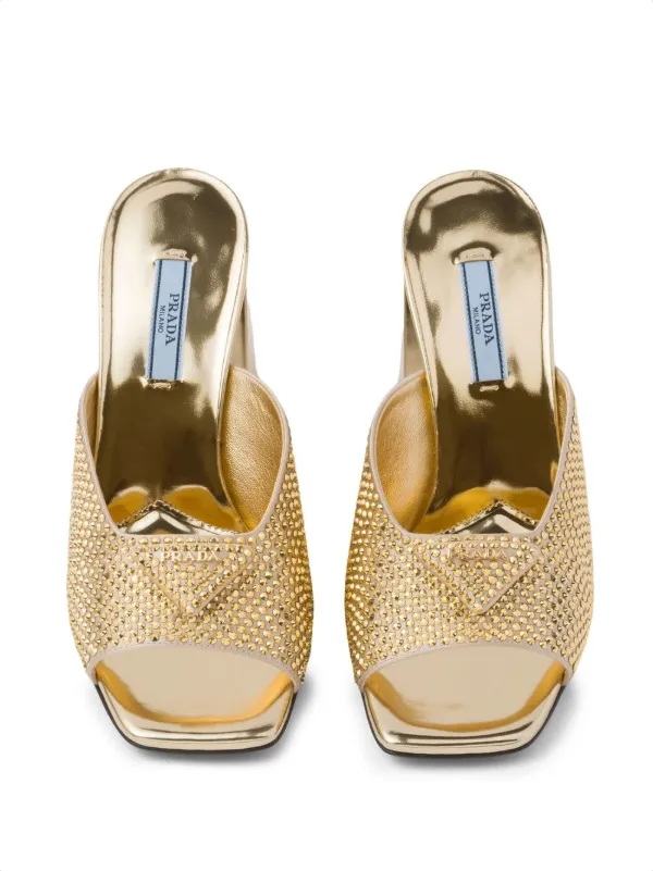 Prada 85mm crystal embellished Mules Farfetch