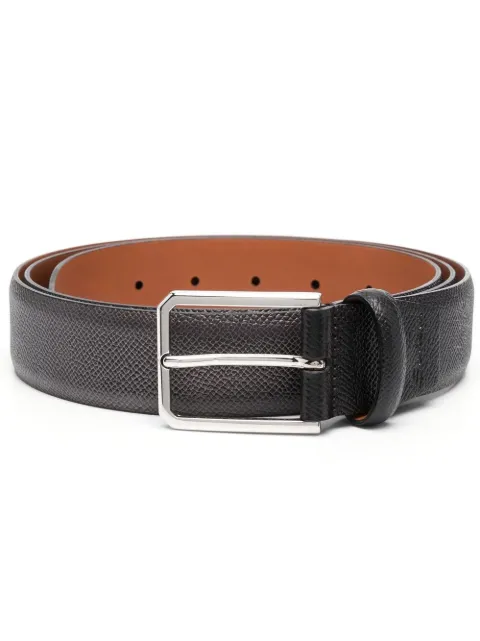 rectangular buckle leather belt
