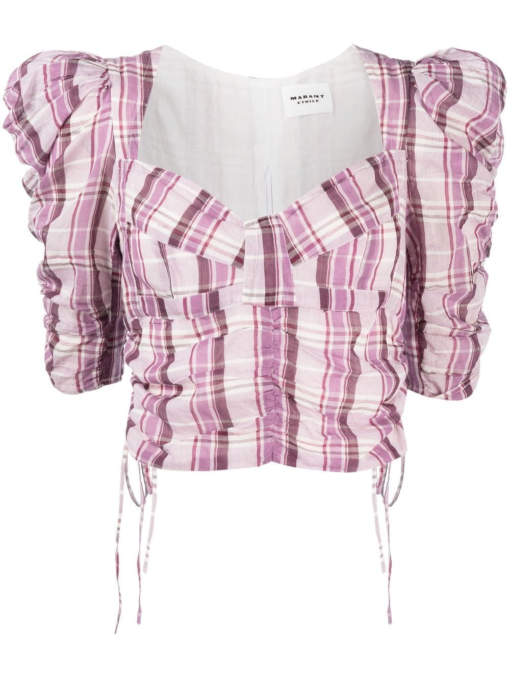 Shop Isabel Marant Étoile Checked Printed Top In Violett