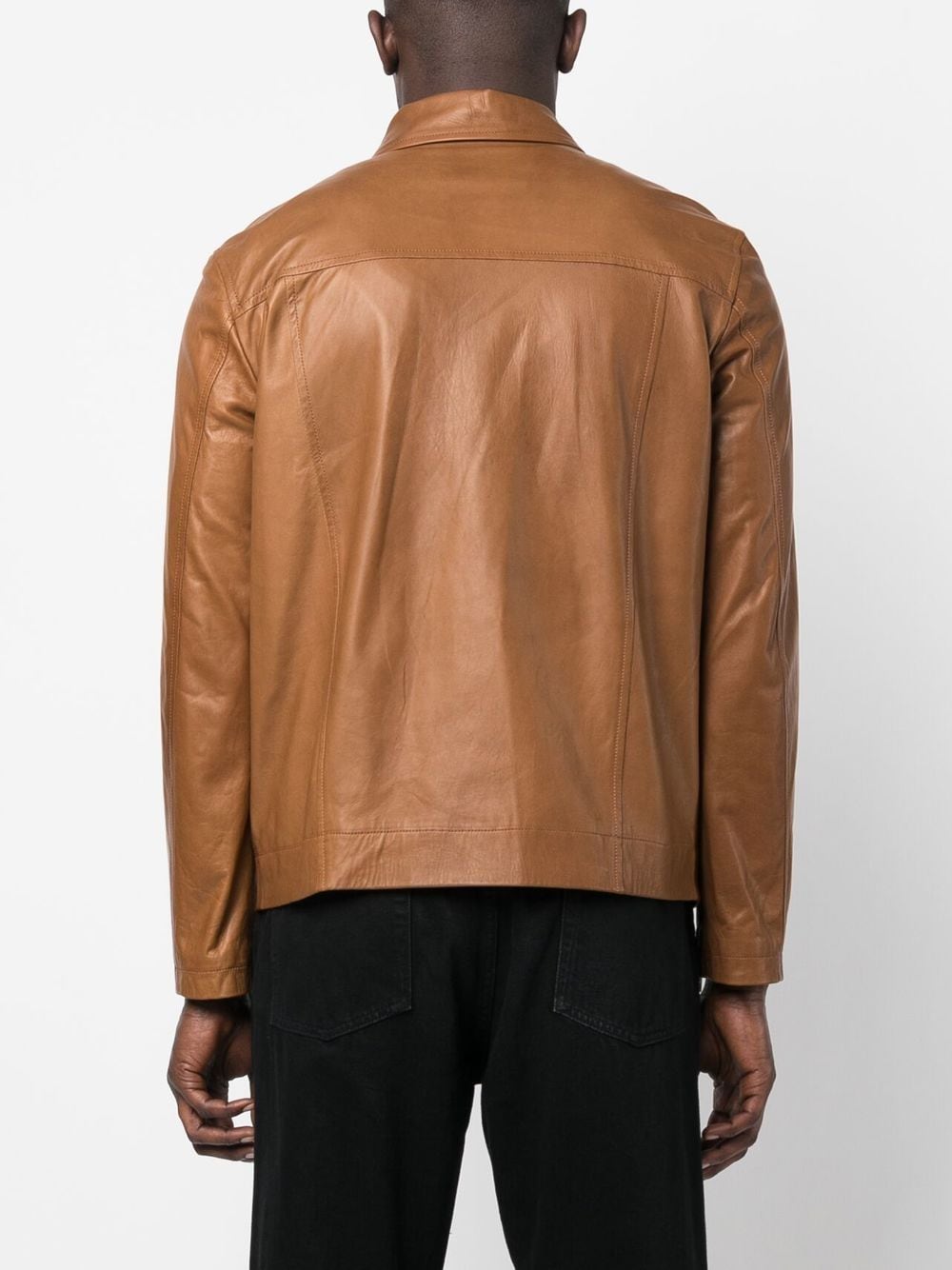 Shop Giorgio Brato Zip-up Leather Jacket In Braun