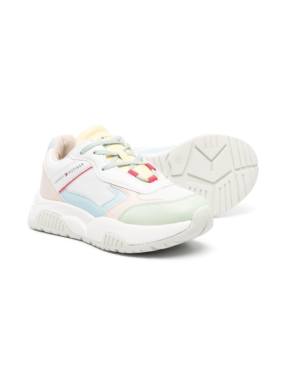 Tommy Hilfiger Junior Sneakers met colourblocking - Wit