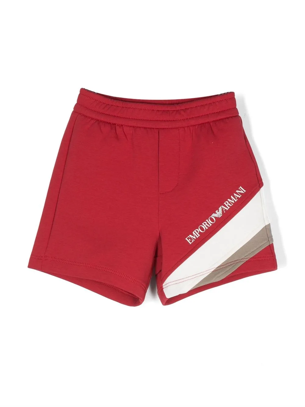 Shop Emporio Armani Elasticated Track Shorts In Red