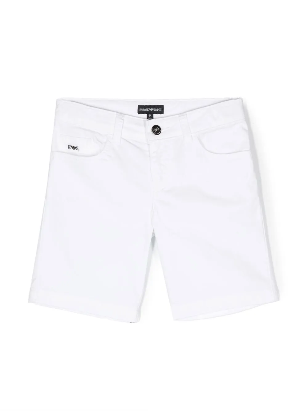 

Emporio Armani Kids logo-plaque five-pocket shorts - White