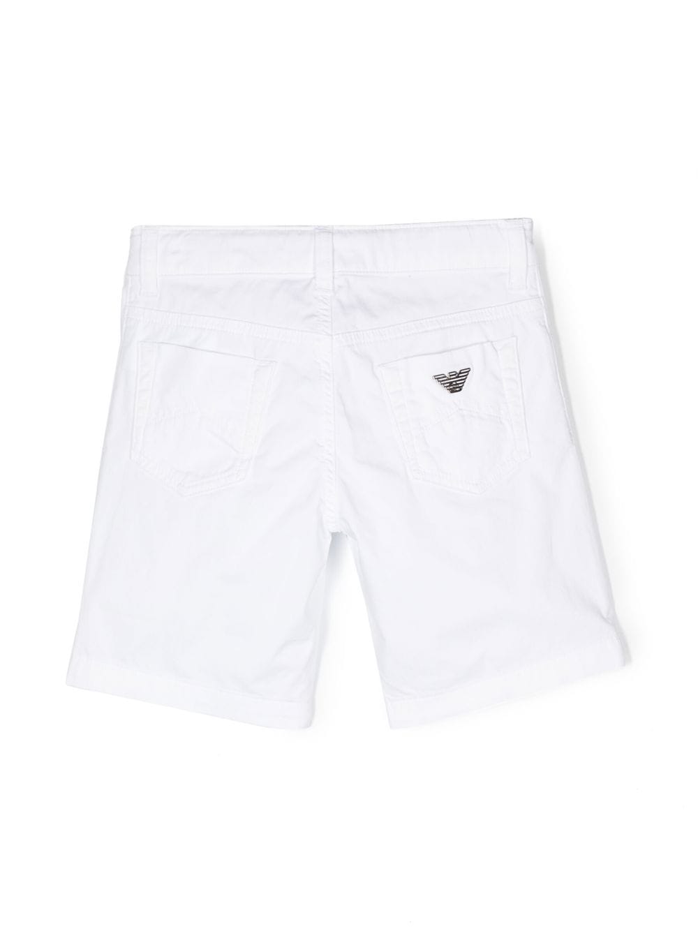 Shop Emporio Armani Logo-plaque Five-pocket Shorts In White