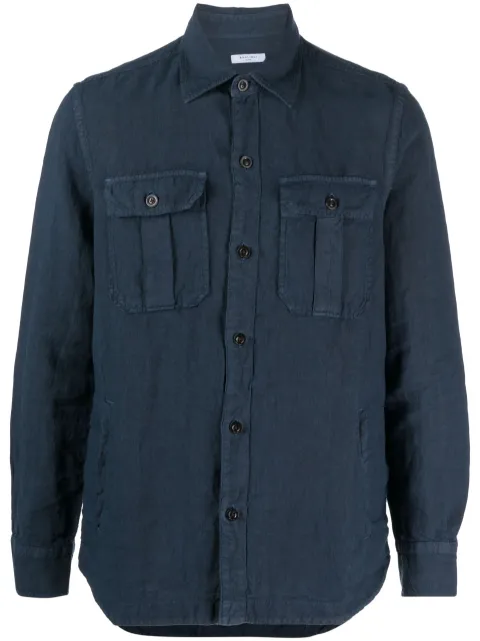 Boglioli chest-pockets linen shirt 